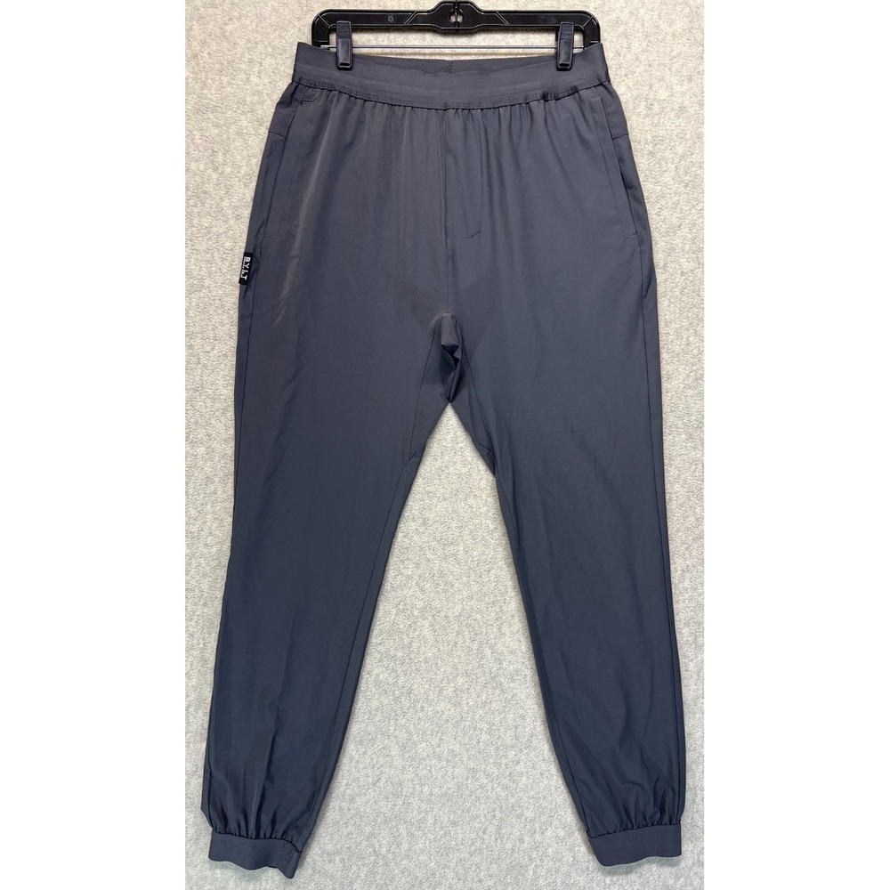 BYLT Mens Flow Jogger Pants Black Premium Basics Sports Tapered Leg Pockets‎ M